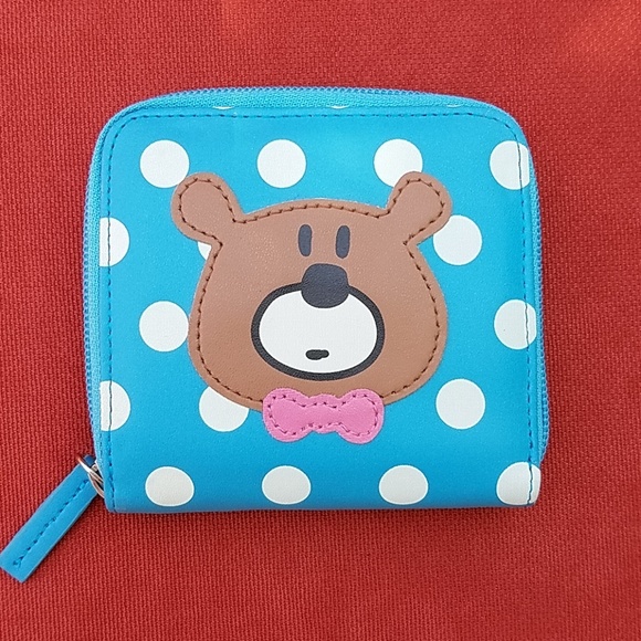 Artbox Handbags - Adorable polka dot teddy bear wallet